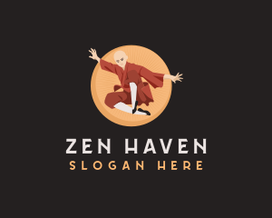 Shaolin Monk Warrior logo design