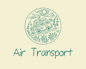 Traveling Camping Van  logo design