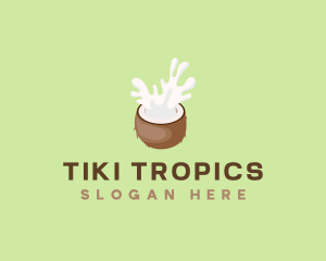 Tropical Coconut Fruit logo design