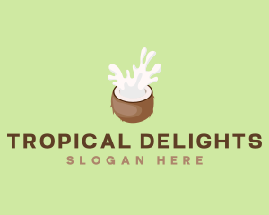 Tropical Coconut Fruit logo design