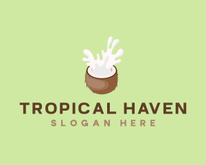 Tropical Coconut Fruit logo design