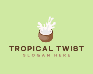 Tropical Coconut Fruit logo design