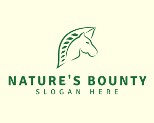 Horse Leaf Nature logo design