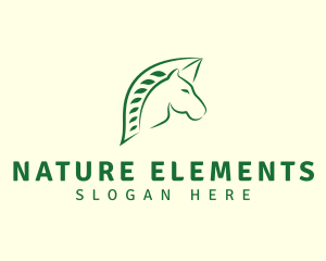 Horse Leaf Nature logo design