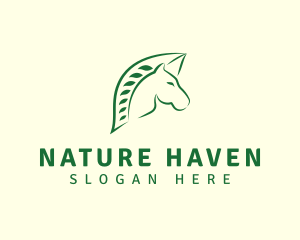 Horse Leaf Nature logo design