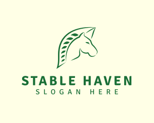 Horse Leaf Nature logo design