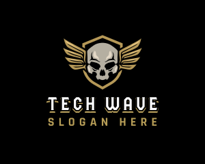 Military Skull Wings Logo