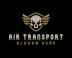 Military Skull Wings logo design