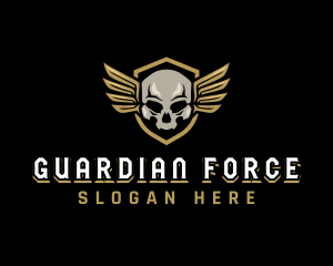 Military Skull Wings logo design