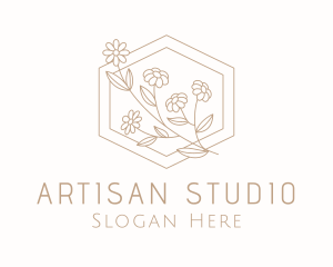 Flower Garden Hexagon  logo design