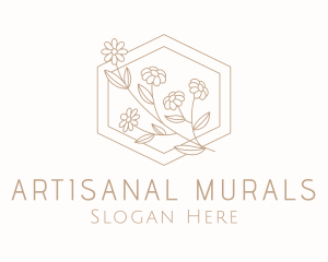 Flower Garden Hexagon  logo design