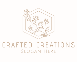 Flower Garden Hexagon  logo design