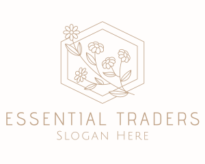 Flower Garden Hexagon  logo design