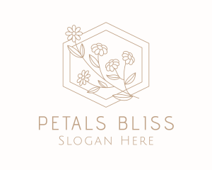 Flower Garden Hexagon  logo design