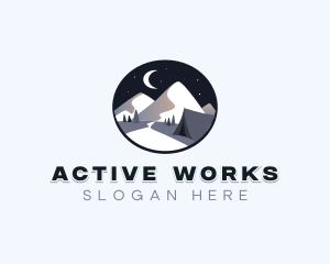 Mountain Camping Tent logo design