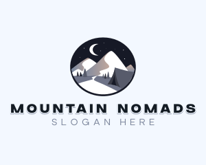 Mountain Camping Tent logo design