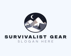 Mountain Camping Tent logo design