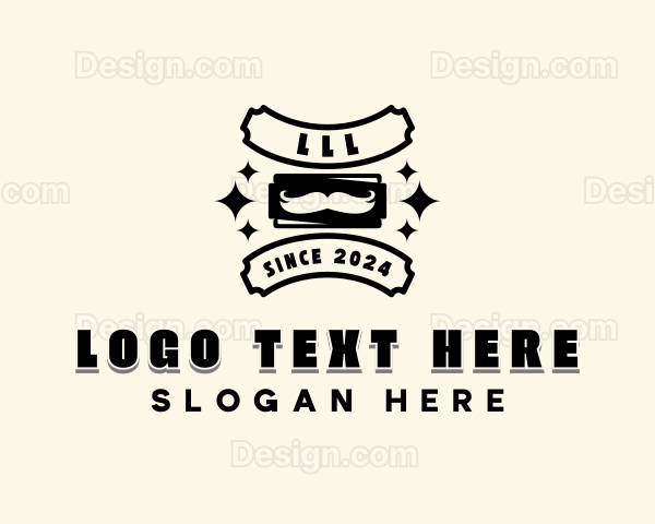 Mustache Barbering Haircut Logo