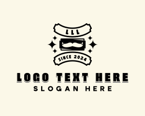 Mustache Barbering Haircut logo