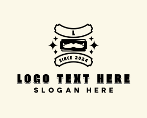 Mustache Barbering Haircut Logo