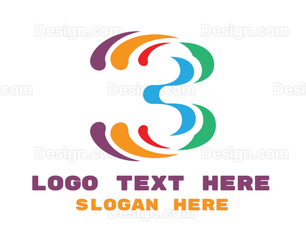 Colorful Number 3 Logo