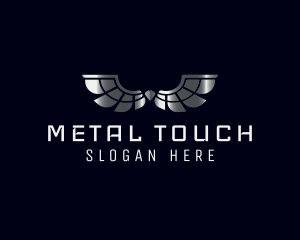Metallic Silver Wings logo