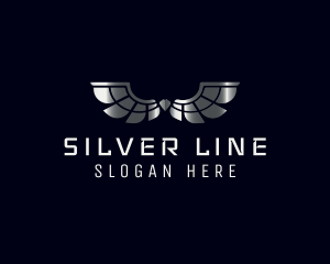 Metallic Silver Wings logo design