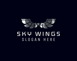 Luxury Silver Wings logo design