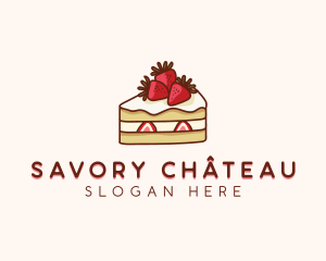 Strawberry Shortcake Cake logo design