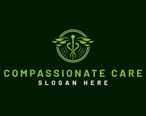 Caduceus Leaf Healthcare logo design