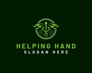 Caduceus Leaf Healthcare logo design