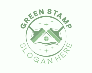 Green Broom Housekeeper logo design