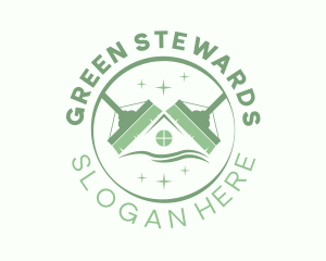 Green Broom Housekeeper logo design