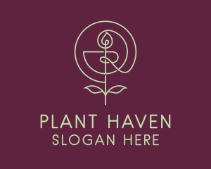 Flower Candle Plant logo design