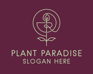 Flower Candle Plant logo design