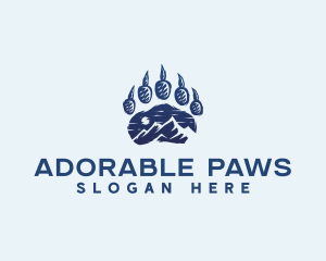 Mountain Paw Print logo design