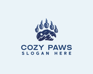 Mountain Paw Print logo design