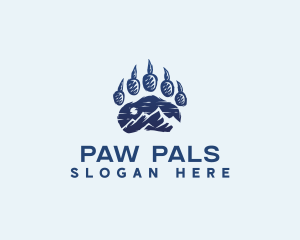 Mountain Paw Print logo design