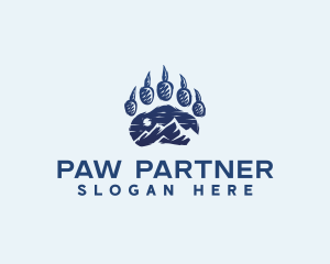 Mountain Paw Print logo design