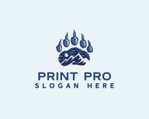 Mountain Paw Print logo design