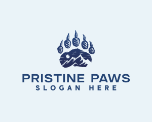 Mountain Paw Print logo design