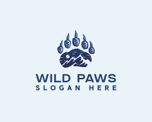 Mountain Paw Print logo design