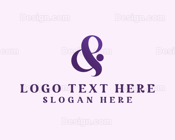 Elegant Purple Ampersand Logo