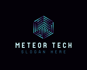 Cyber Tech Hexagon logo design