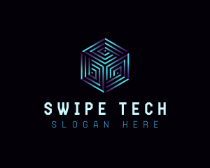 Cyber Tech Hexagon logo design