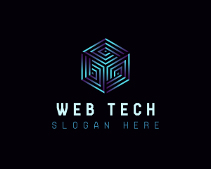 Cyber Tech Hexagon logo design