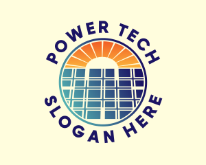 Solar Panel Electric Power logo design