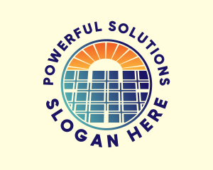 Solar Panel Electric Power logo design