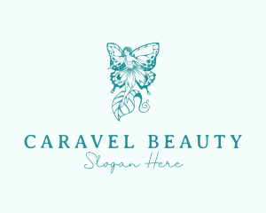 Woman Butterfly Fairy logo design