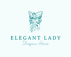 Woman Butterfly Fairy logo design